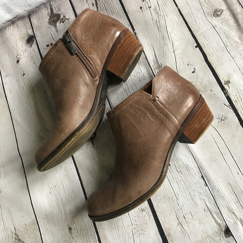 Brown Leather Ankle Booties with Chunky Heel (6)